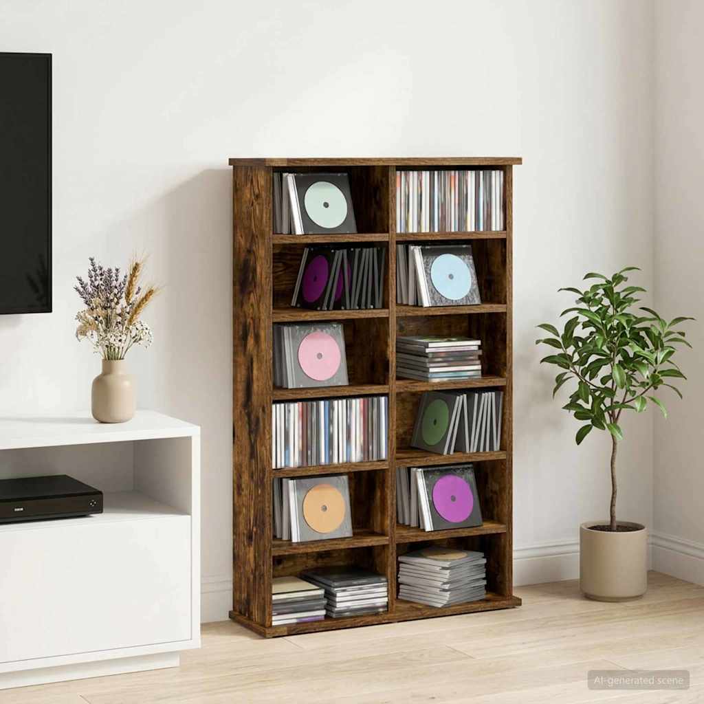 Ντουλάπα CD Καπνισμένο Ξύλο Δρυός 60 x 17 x 92 εκ.