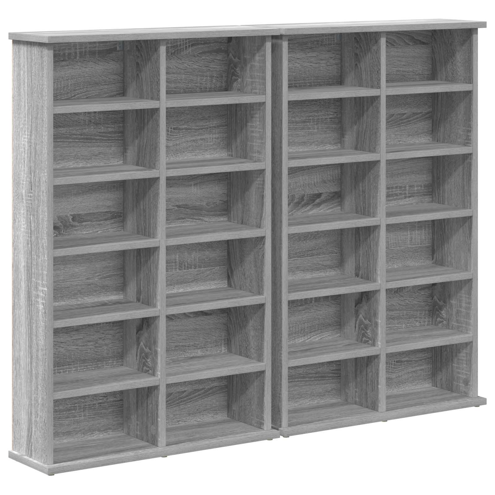 Ντουλάπα CD 2 τμχ. Γκρι Sonoma 60 x 17 x 92 εκ.