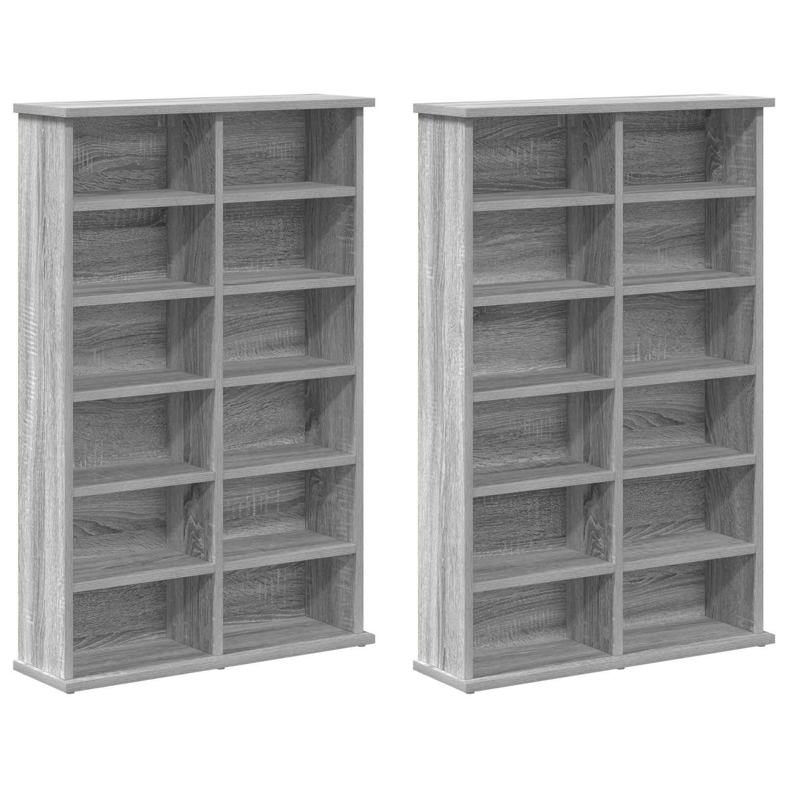 Ντουλάπα CD 2 τμχ. Γκρι Sonoma 60 x 17 x 92 εκ.