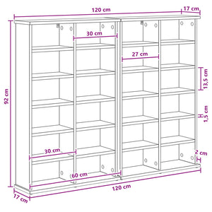 Ντουλάπα CD 2 τμχ. Γκρι Sonoma 60 x 17 x 92 εκ.