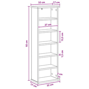 Ντουλάπα CD Λευκό 60 x 17 x 92 εκ. Επεξεργασμένο Ξύλο