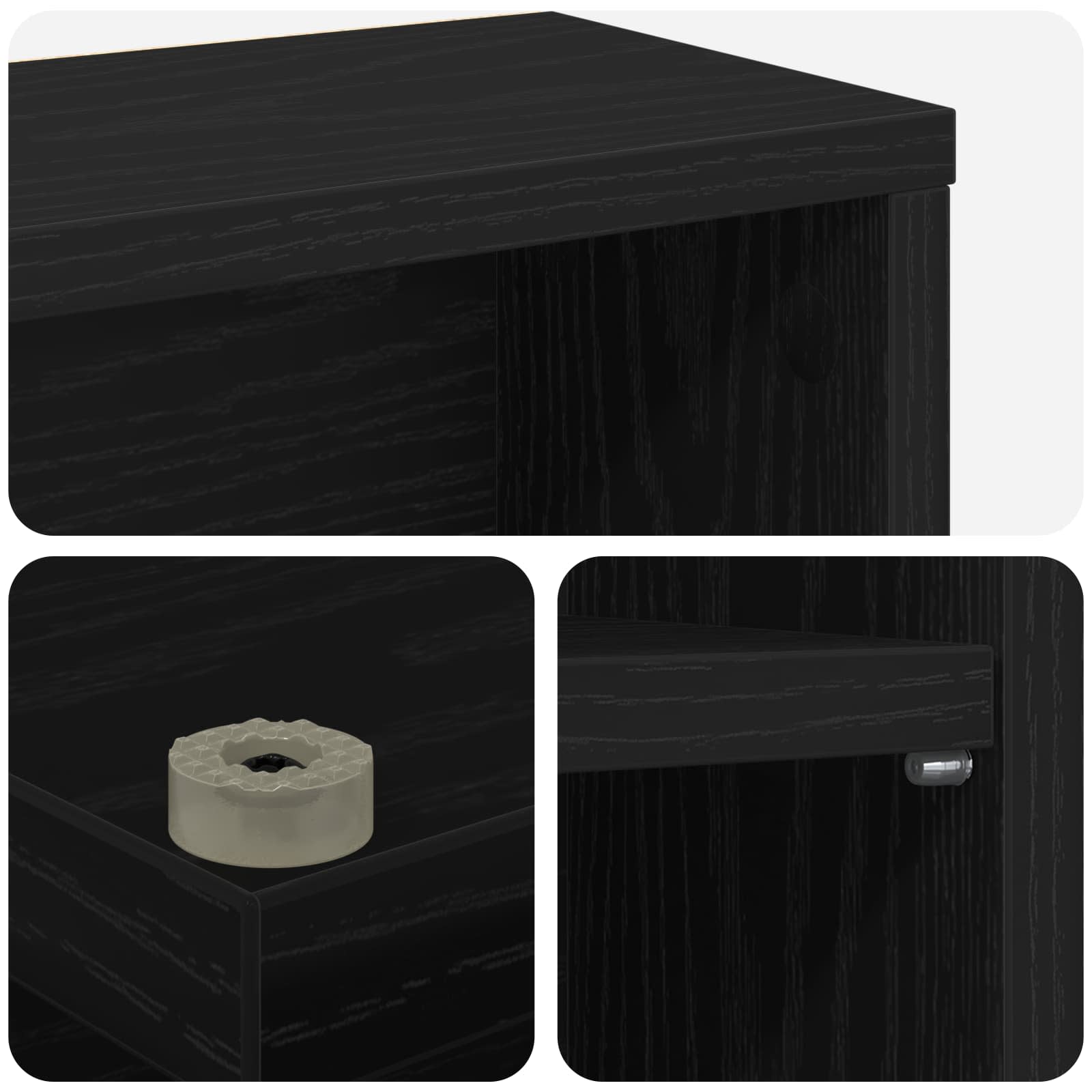 Ντουλάπα CD 2 τμχ. Μαύρη Δρυς 60 x 17 x 92 εκ.