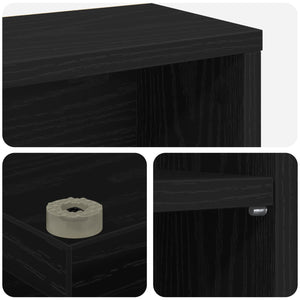 Ντουλάπα CD 2 τμχ. Μαύρη Δρυς 60 x 17 x 92 εκ.