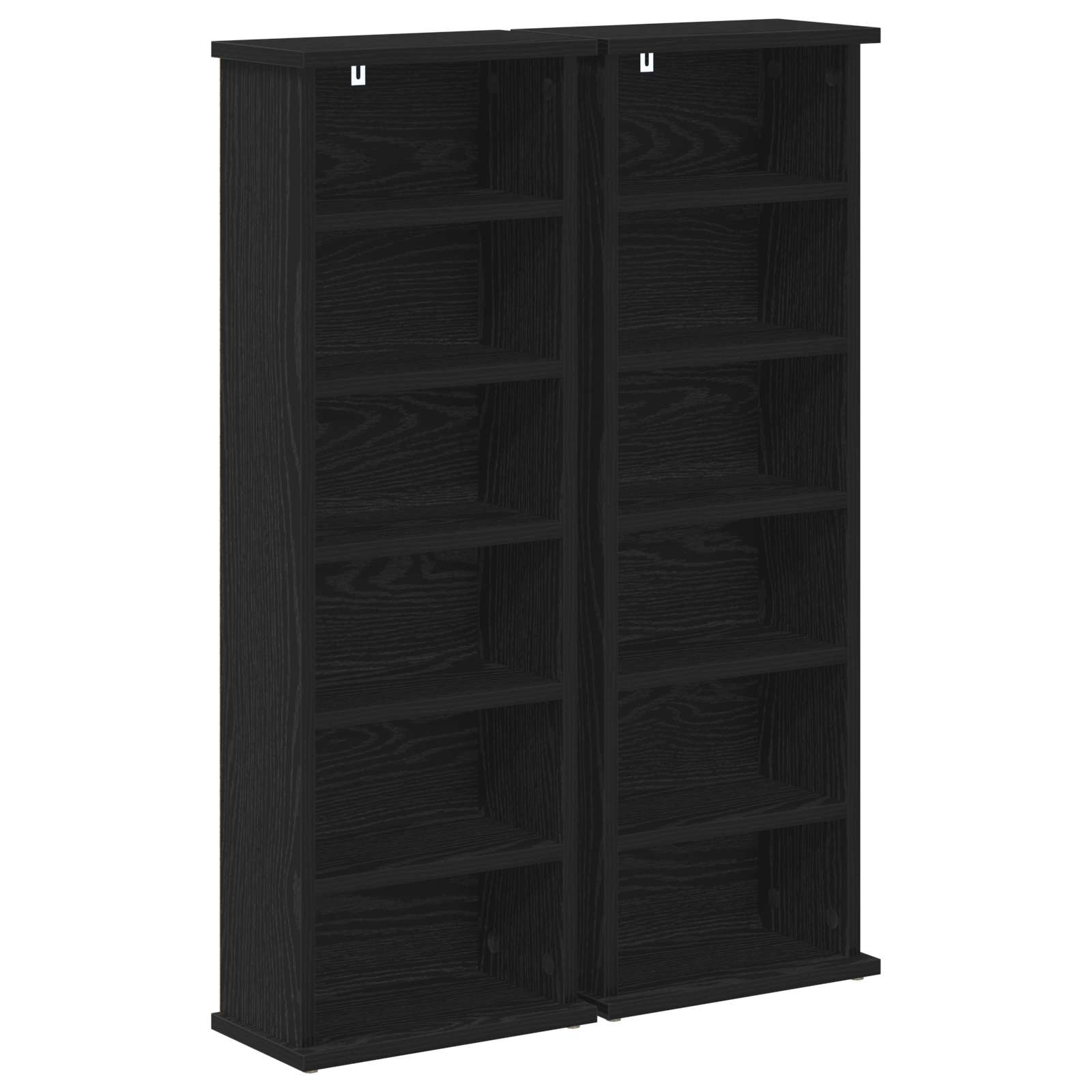 Ντουλάπα CD 2 τμχ. Μαύρη Δρυς 60 x 17 x 92 εκ.