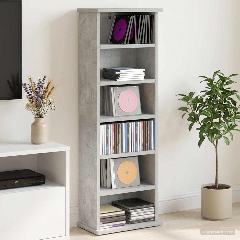 Ντουλάπα CD Γκρι Σκυροδέματος 60 x 17 x 92 εκ.