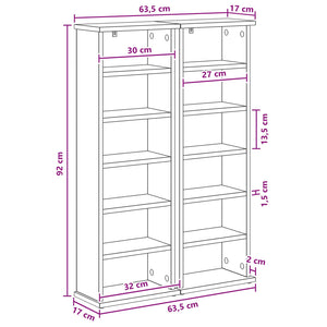 Ντουλάπα CD 2 τμχ. Γκρι Σκυροδέματος 60 x 17 x 92 εκ. - Pakobazaar