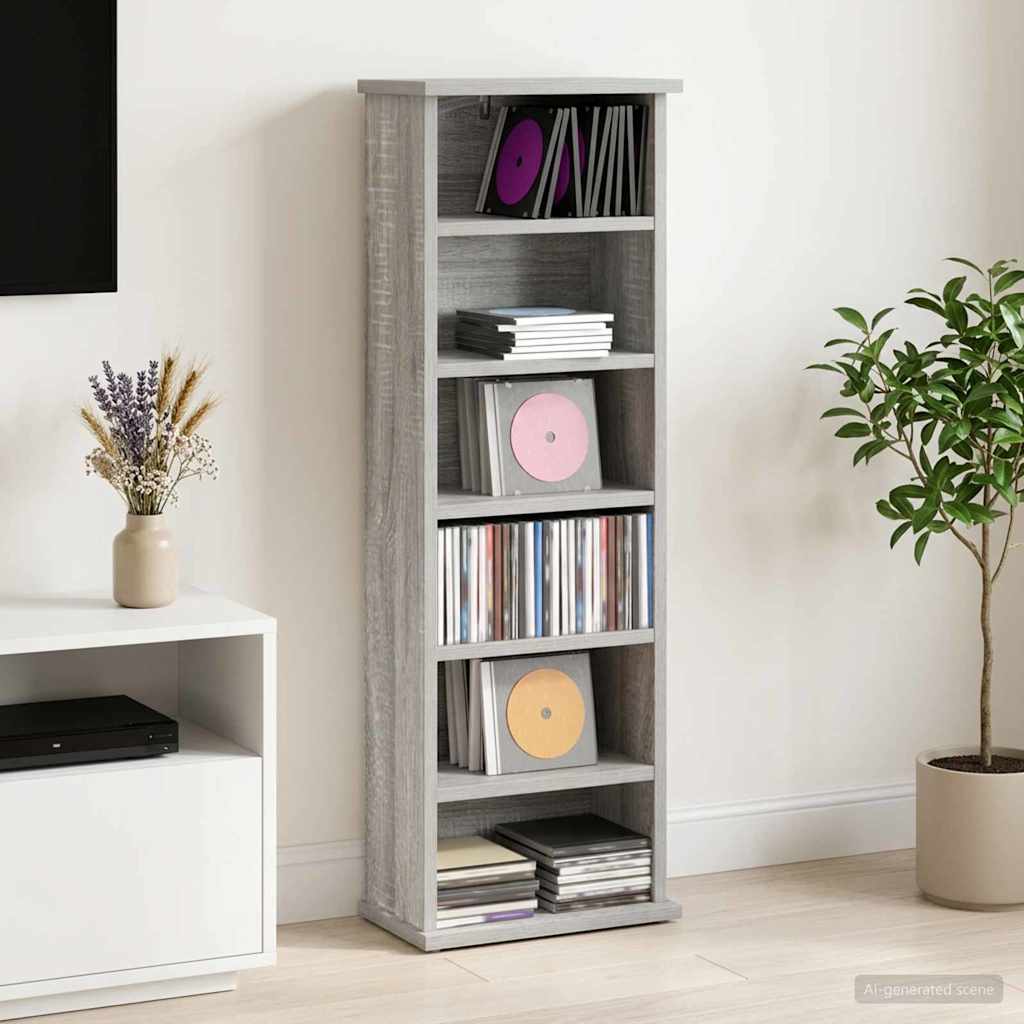 Ντουλάπα CD Γκρι Sonoma 60 x 17 x 92 εκ. Επεξεργασμένο Ξύλο
