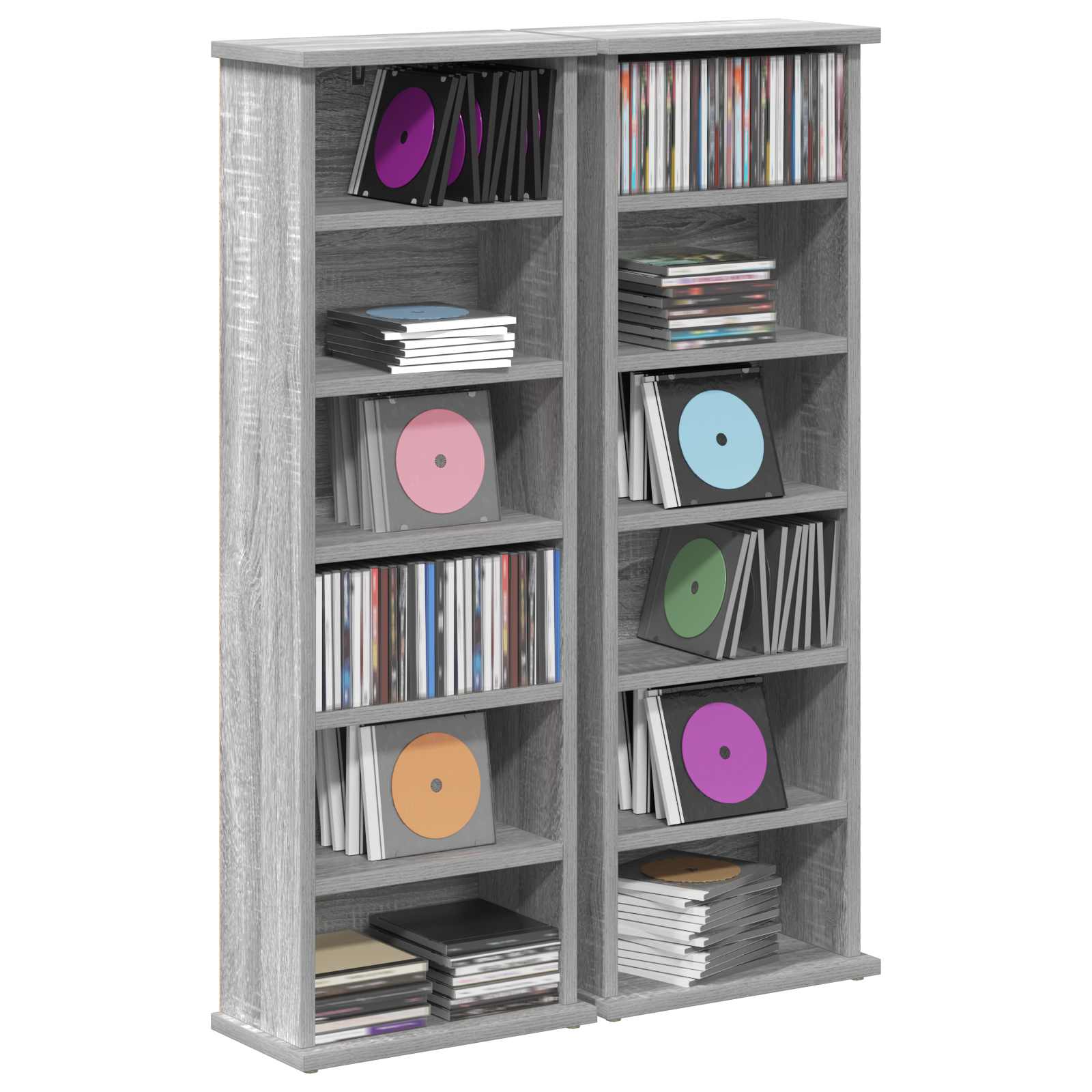 Ντουλάπα CD 2 τμχ. Γκρι Sonoma 60 x 17 x 92 εκ. - Pakobazaar