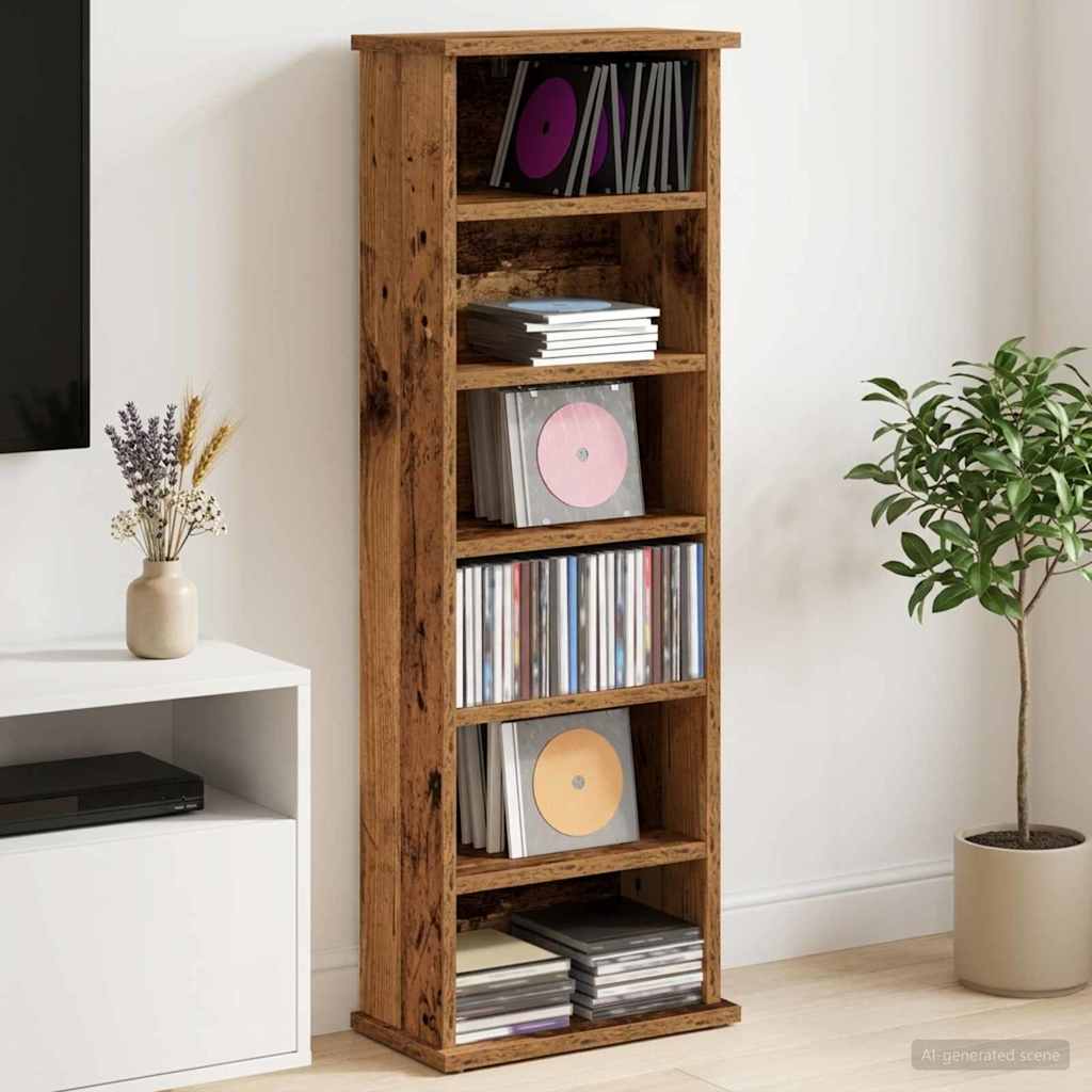 Ντουλάπα CD Παλαιωμένο ξύλο 60 x 17 x 92 εκ. Επεξεργασμένο Ξύλο