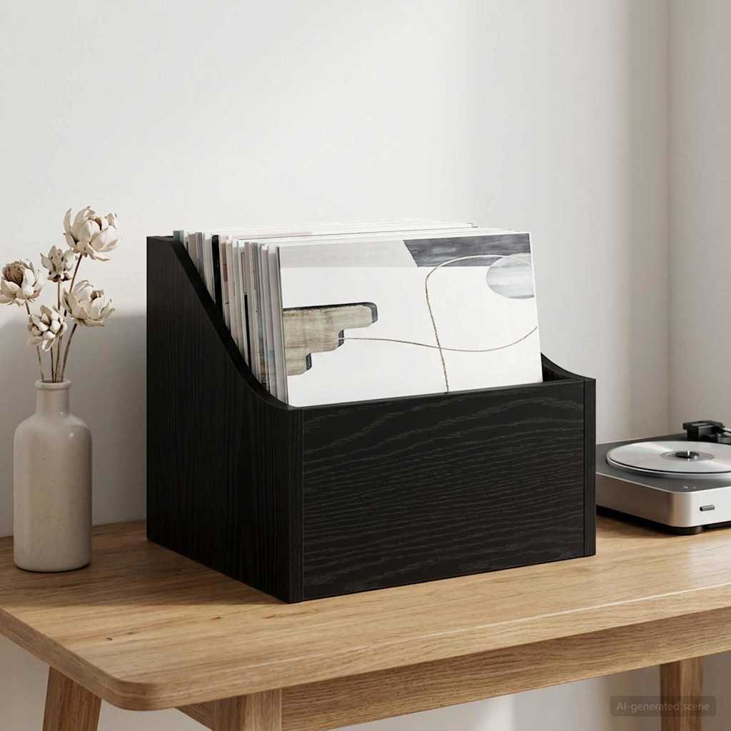 Κουτί LP Μαύρη Δρυς 37 x 33 x 32 εκ. Επεξεργασμένο Ξύλο