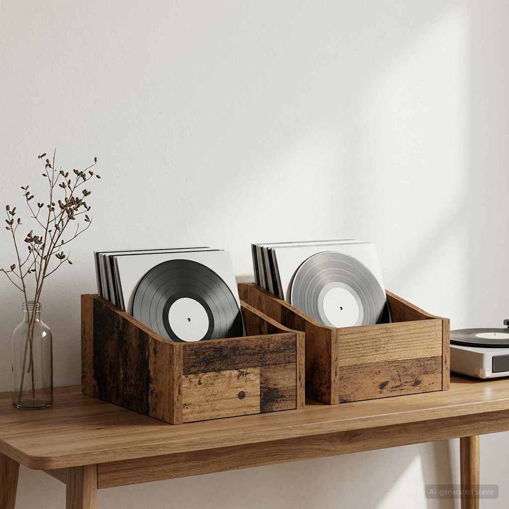 Κουτί LP 2 τμχ. Ξύλο δρυός 23 x 33 x 16 εκ. Επεξεργασμένο Ξύλο - Pakobazaar