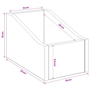 Κουτί LP 2 τμχ. Sonoma Δρυς 18 x 32 x 18 εκ. Επεξεργασμένο Ξύλο - Pakobazaar