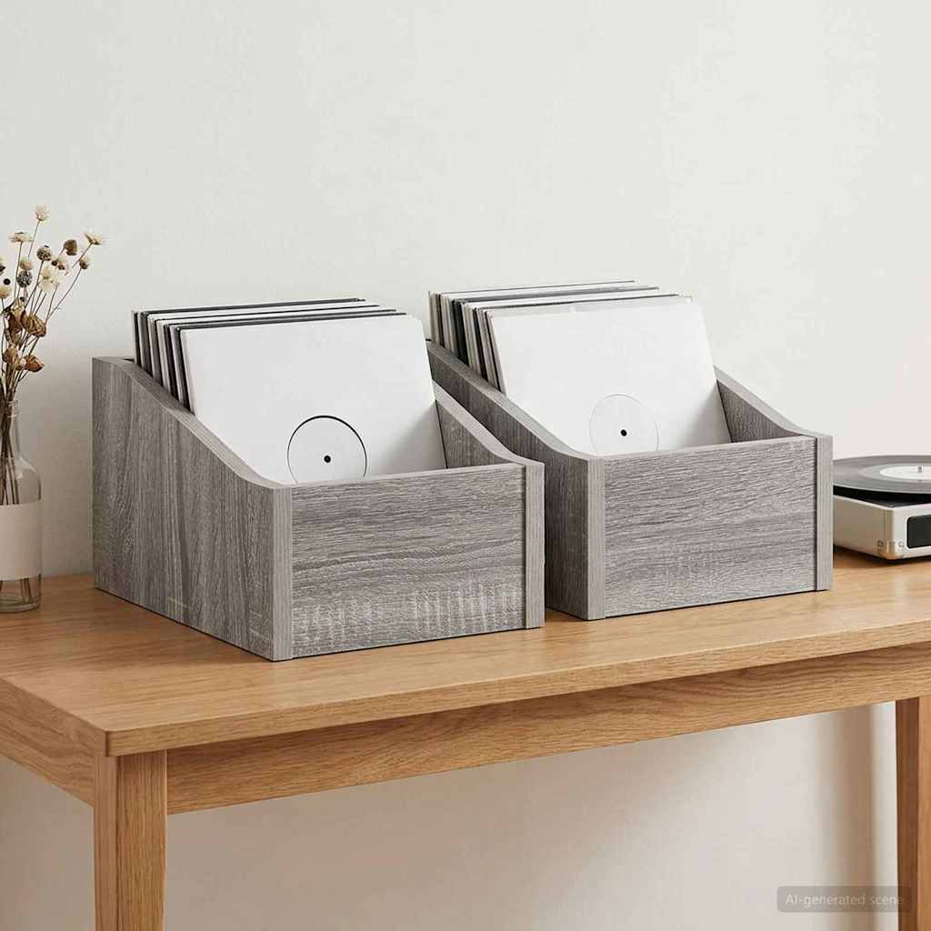 Κουτί LP 2 τμχ. Γκρι Sonoma 18 x 32 x 18 εκ. Επεξεργασμένο Ξύλο - Pakobazaar
