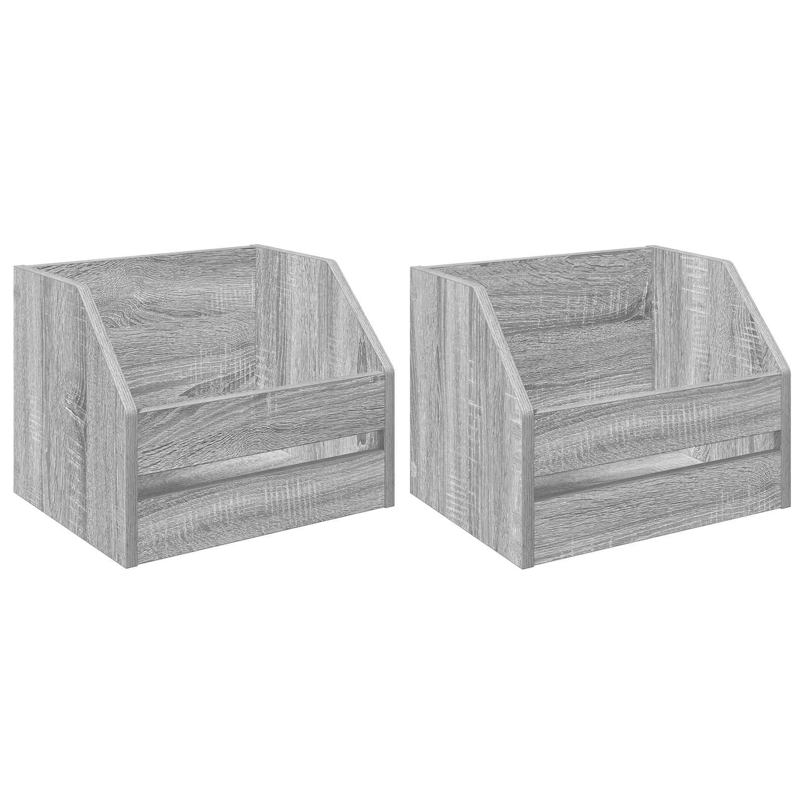 Κουτί Άλμπουμ Βινυλίου 2 τμχ. Γκρι Sonoma 38 x 30 x 29 εκ - Pakobazaar