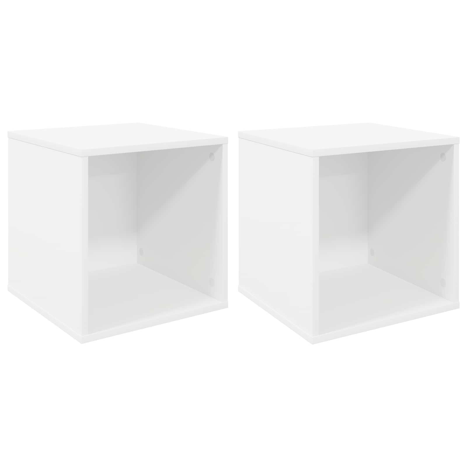 Κουτί Άλμπουμ Βινυλίου 2 τμχ. Λευκό 37 x 36,5 x 38 εκ.