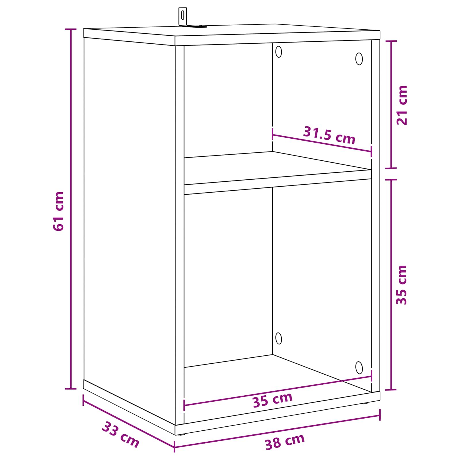 Ντουλάπι δίσκων βινυλίου Sonoma Δρυς 38 x 33 x 61 εκ - Pakobazaar