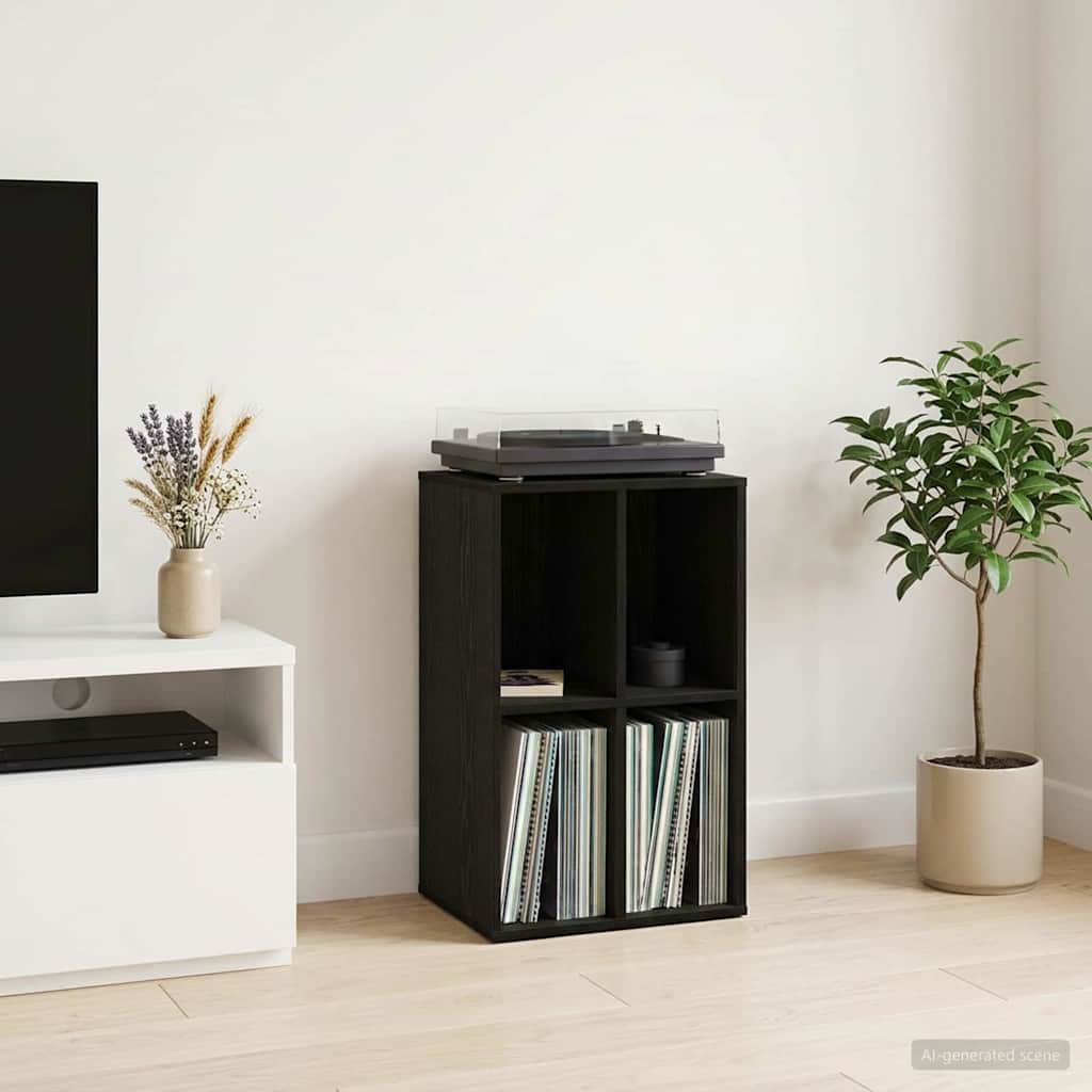 Ντουλάπι δίσκων βινυλίου Μαύρη Δρυς 44,5 x 36,5 x 74,5 εκ
