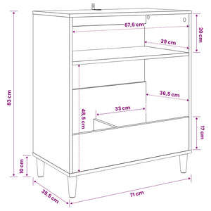 Βάση πικάπ Sonoma Δρυς 71 x 39,5 x 83 εκ. Επεξεργασμένο Ξύλο - Pakobazaar