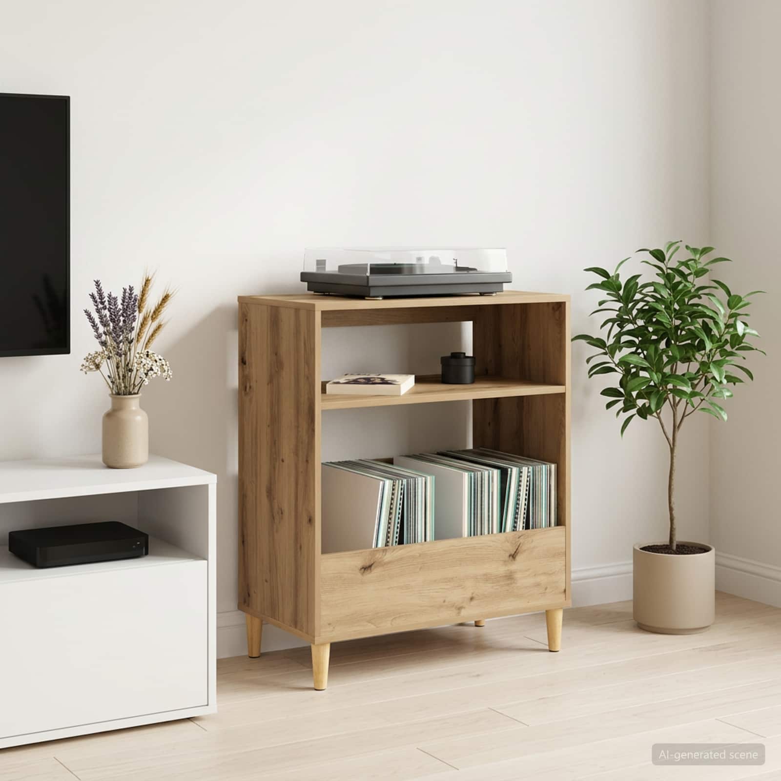 Βάση πικάπ Artisan Δρυς 71 x 39,5 x 83 εκ. Επεξεργασμένο Ξύλο