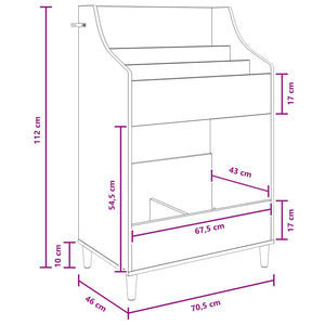 Ράφια Μέσων Γκρι Σκυροδέματος 70,5 x 46 x 112 εκ.