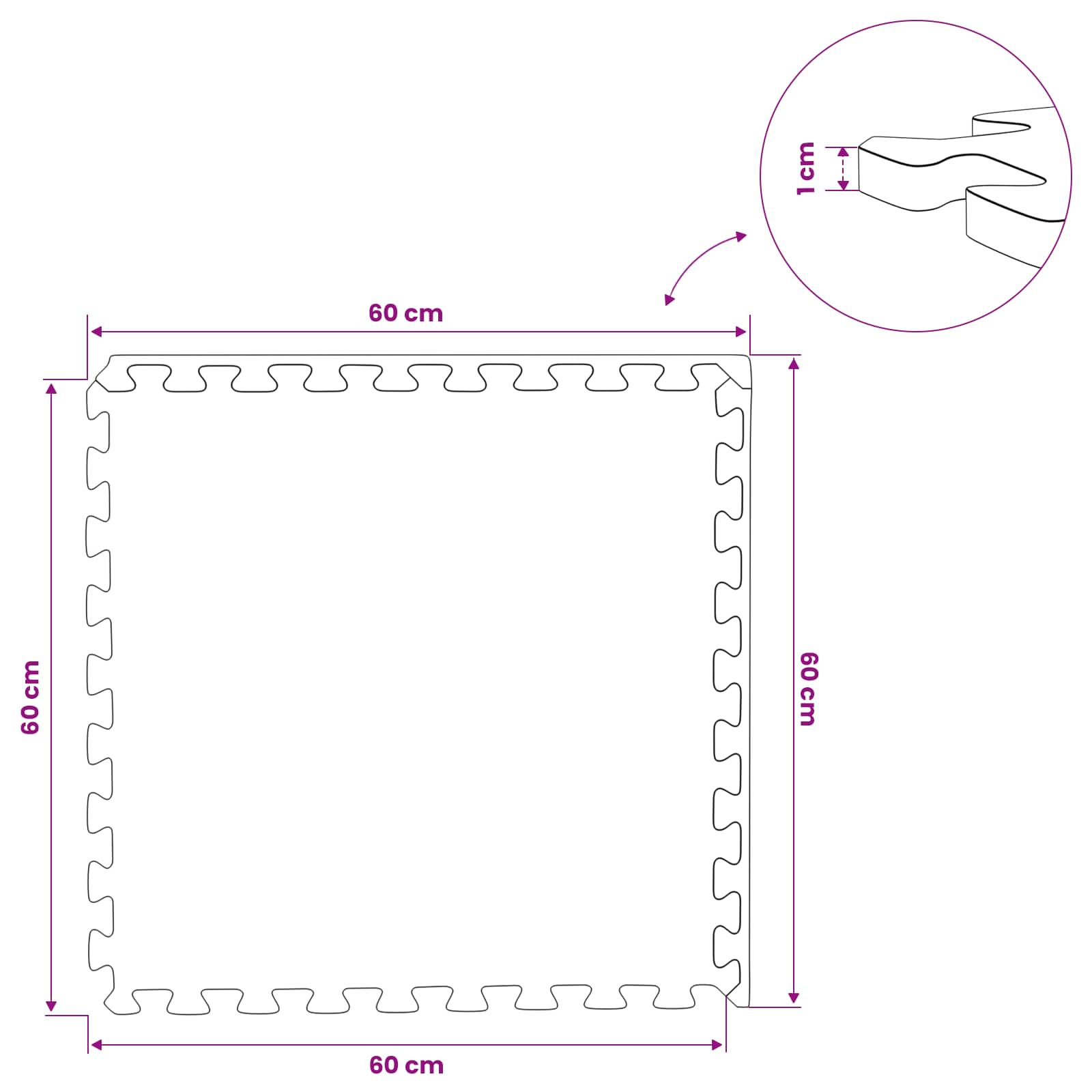 Πατάκια 6 pcs Γκρι 2,16 m² Φελιζόλ EVA