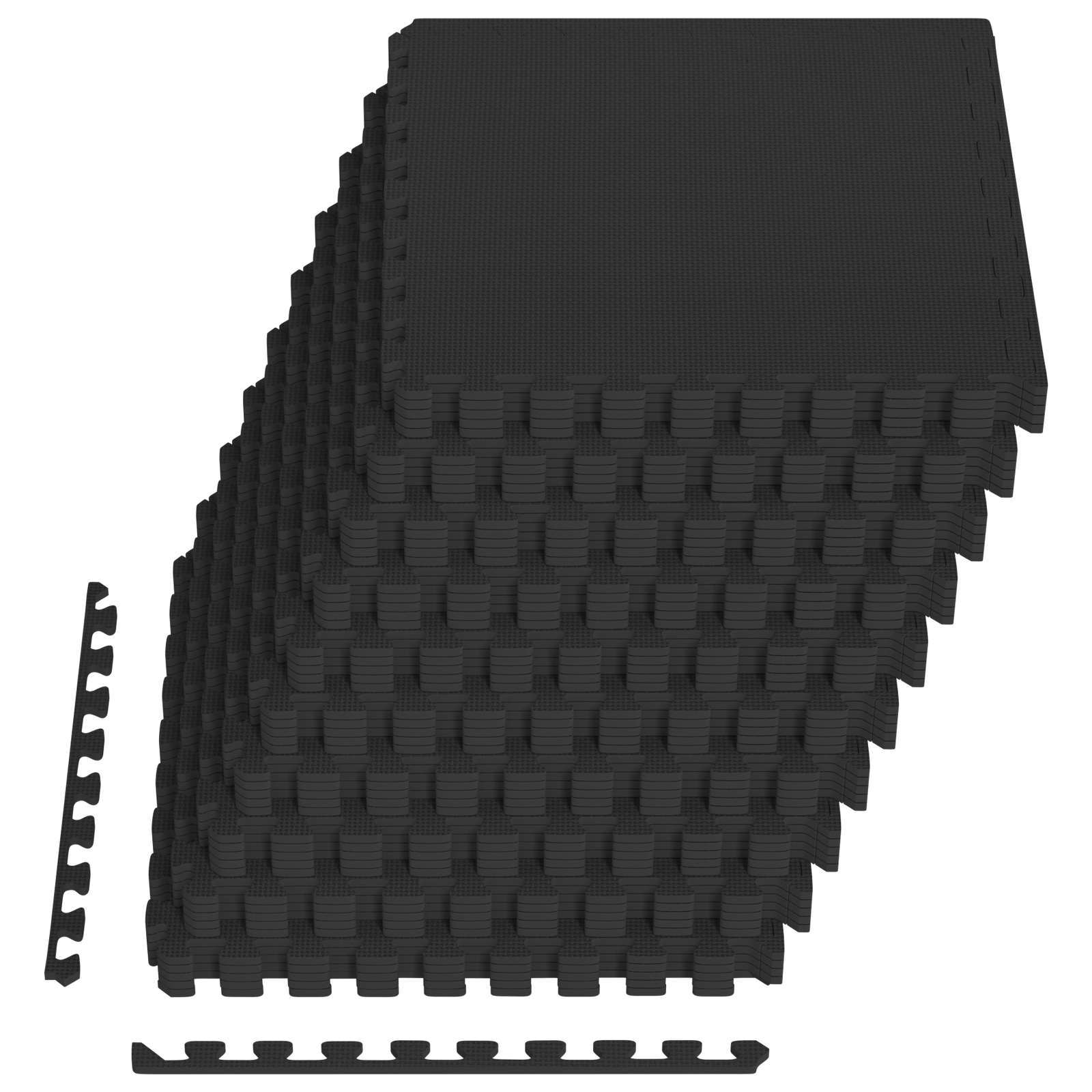 Πατάκια 50 pcs Μαύρο 18 τ.μ. Φελιζόλ EVA