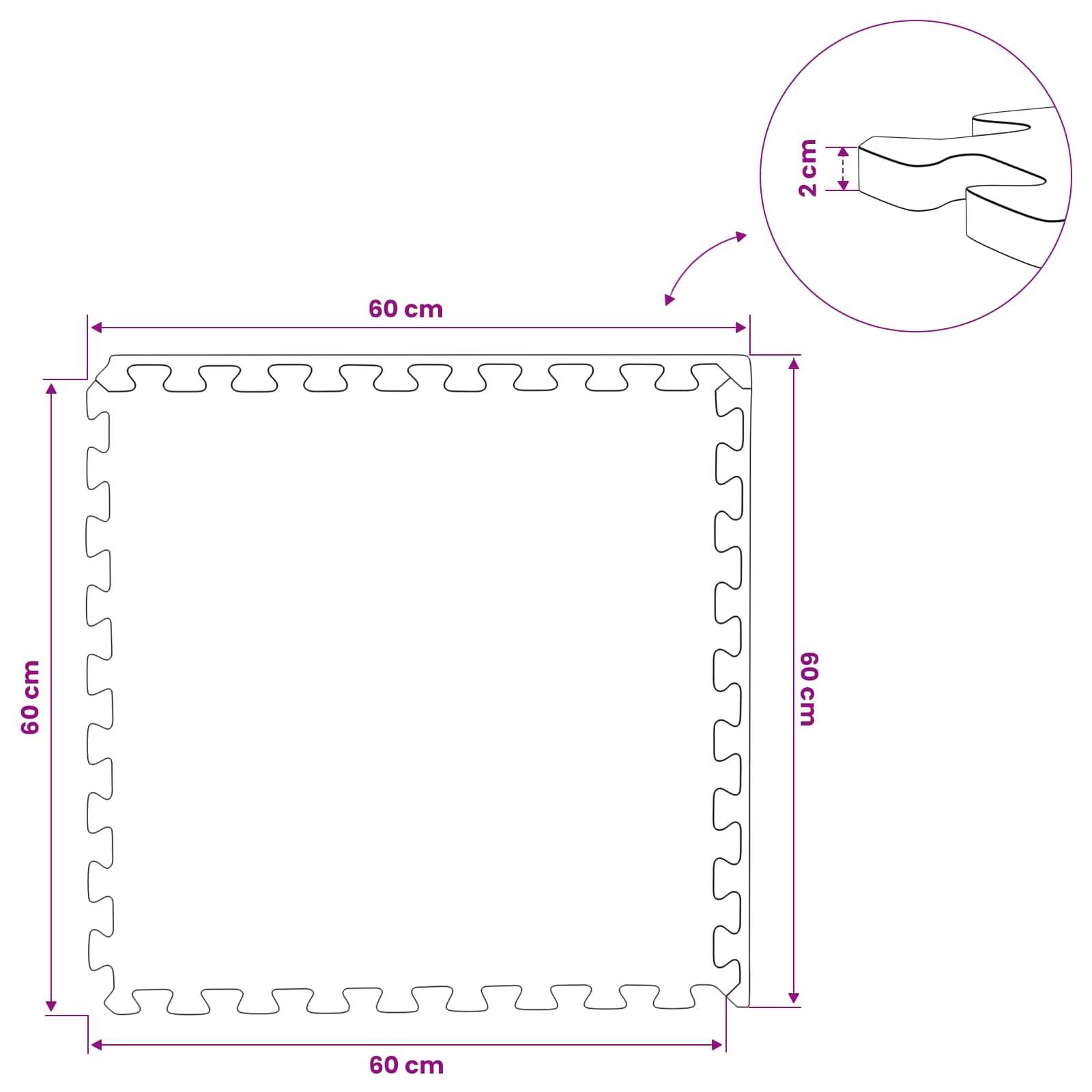 Πατάκια 12 pcs Γκρι 4,32 m² Φελιζόλ EVA