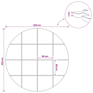 Χαλάκι για Πισίνα 16 τμχ. Ø 235 cm Γύρος Φελιζόλ EVA Μαύρο - Pakobazaar