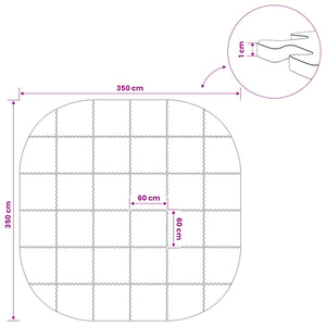 Χαλάκι για Πισίνα 36 τμχ. Ø 350 cm Γύρος Φελιζόλ EVA Γκρι
