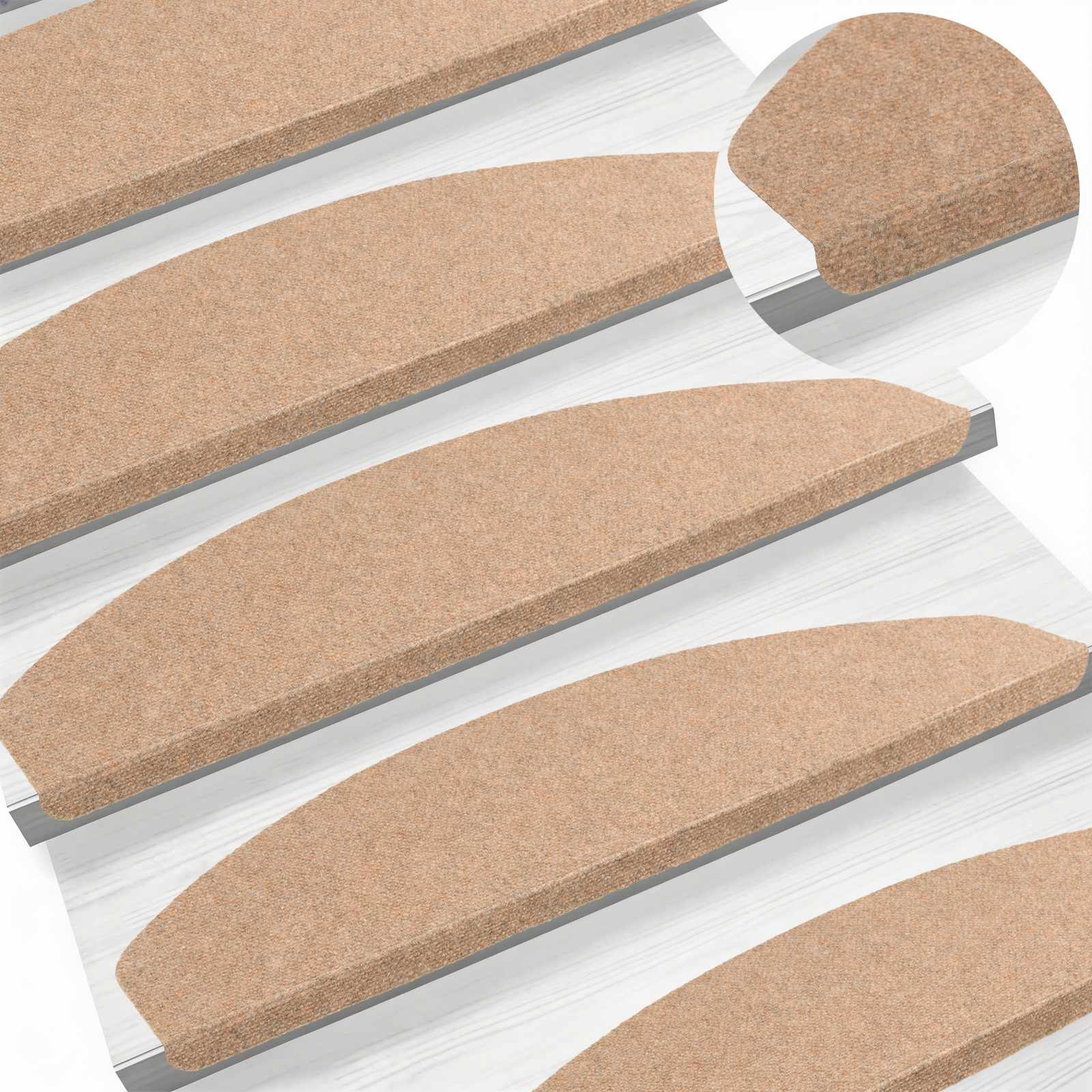 Αυτοκόλλητα Ματ Σκαλοπατιών 15 pcs Μπεζ 80 x 28 x 3,5 εκ - Pakobazaar