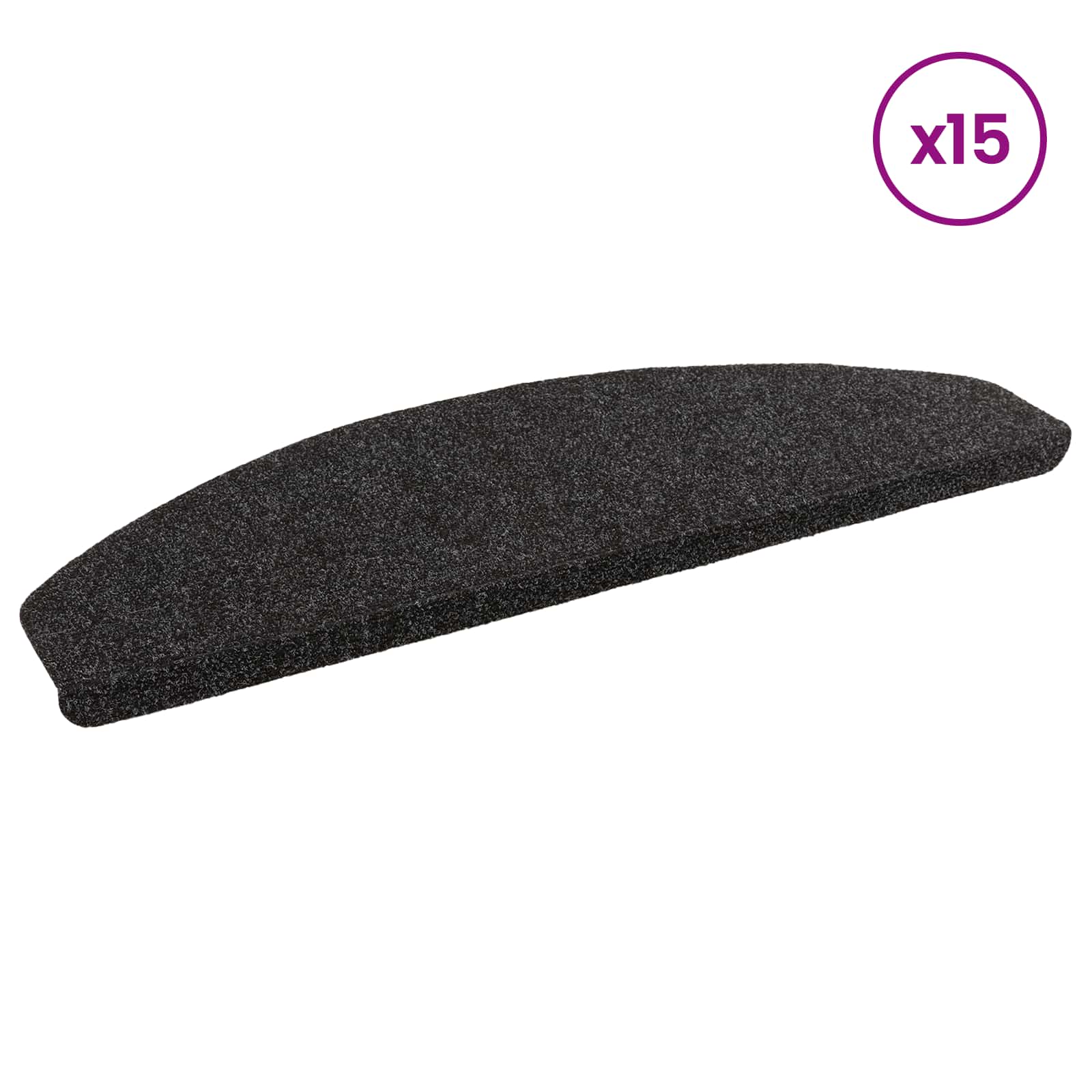 Αυτοκόλλητα Ματ Σκαλοπατιών 15 pcs Μαύρο 80 x 28 x 3,5 εκ - Pakobazaar