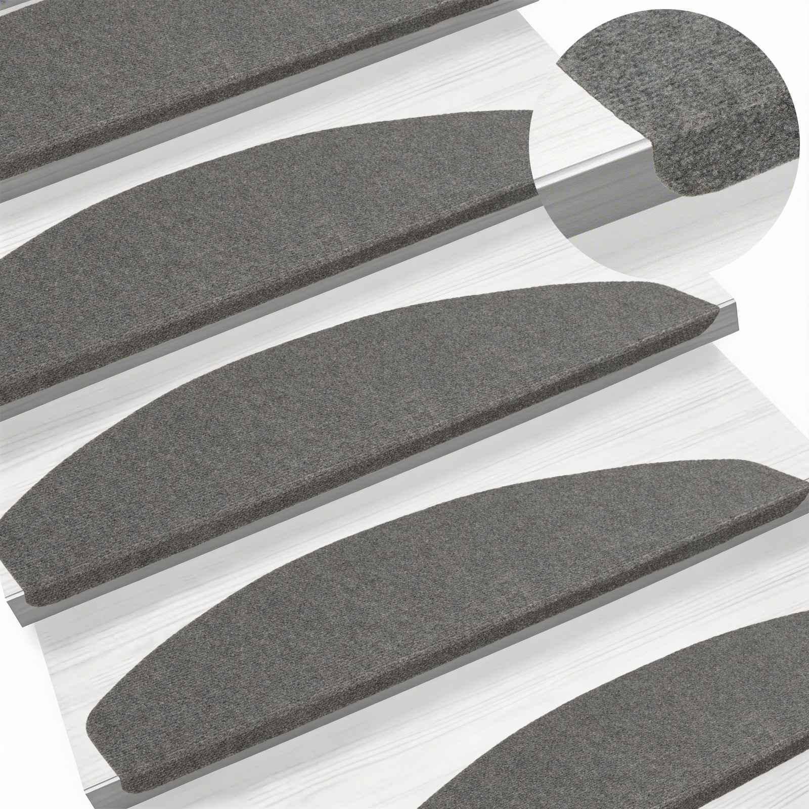 Αυτοκόλλητα Ματ Σκαλοπατιών 15 pcs Γκρι 80 x 28 x 3,5 εκ - Pakobazaar