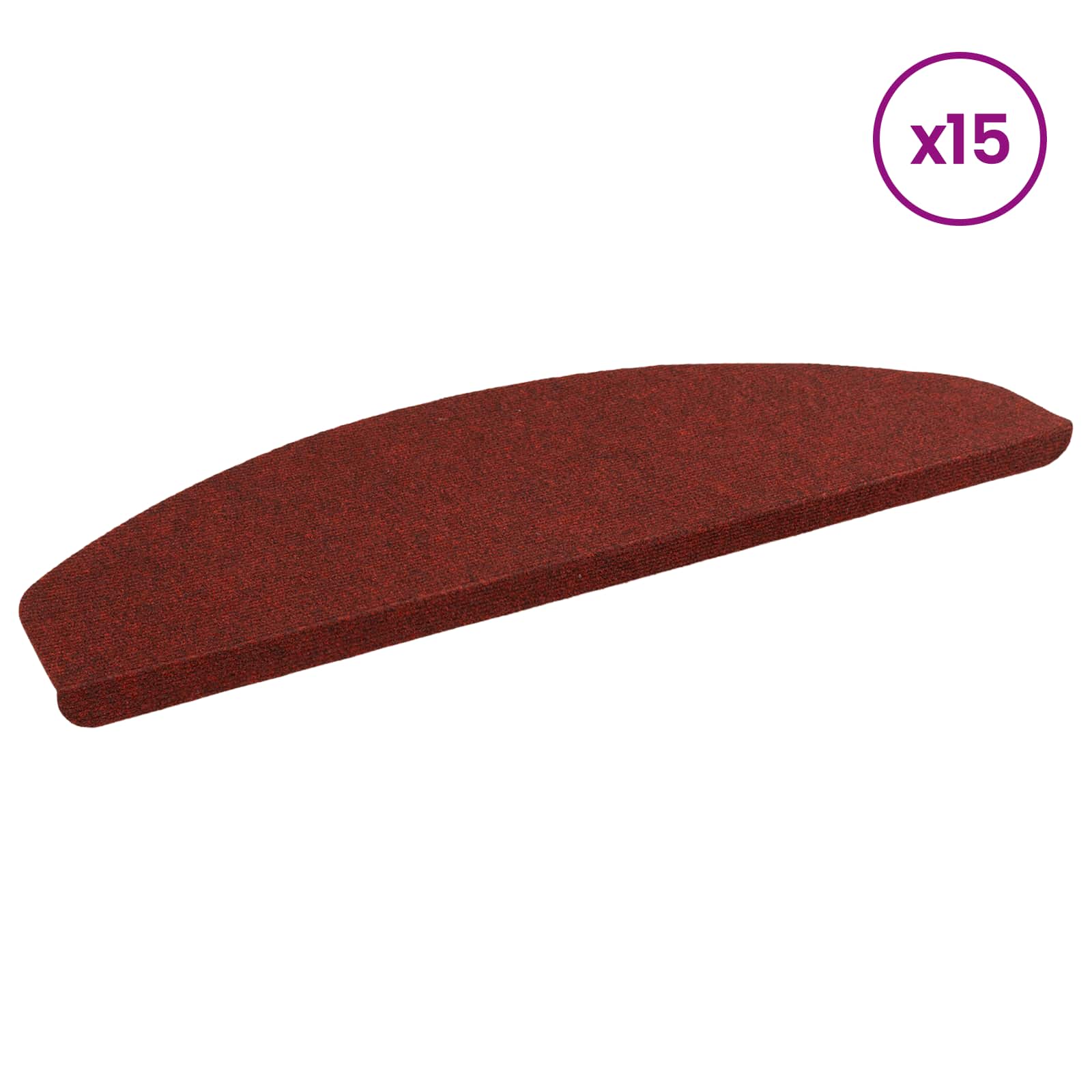 Αυτοκόλλητα Ματ Σκαλοπατιών 15 pcs Κόκκινο 80 x 28 x 3,5 εκ - Pakobazaar