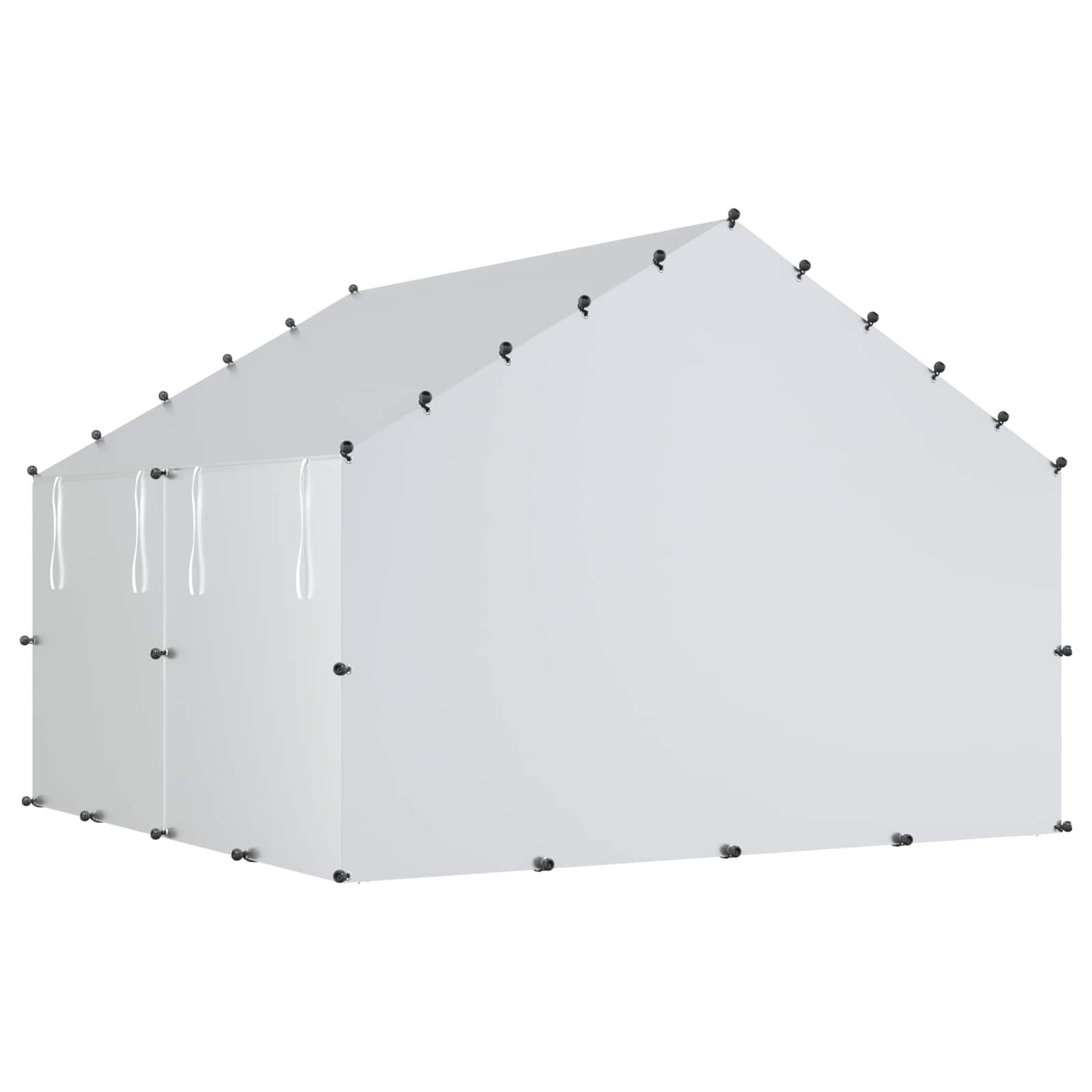 Κοτέτσι με Οροφή Ασημί 200 x 200 x 150 cm Γαλβανισμένος Χάλυβας - Pakobazaar