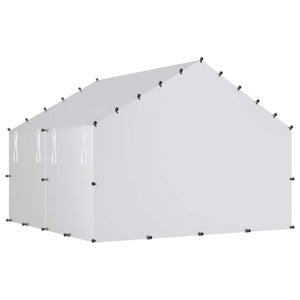 Κοτέτσι με Οροφή Ασημί 200 x 200 x 150 cm Γαλβανισμένος Χάλυβας - Pakobazaar