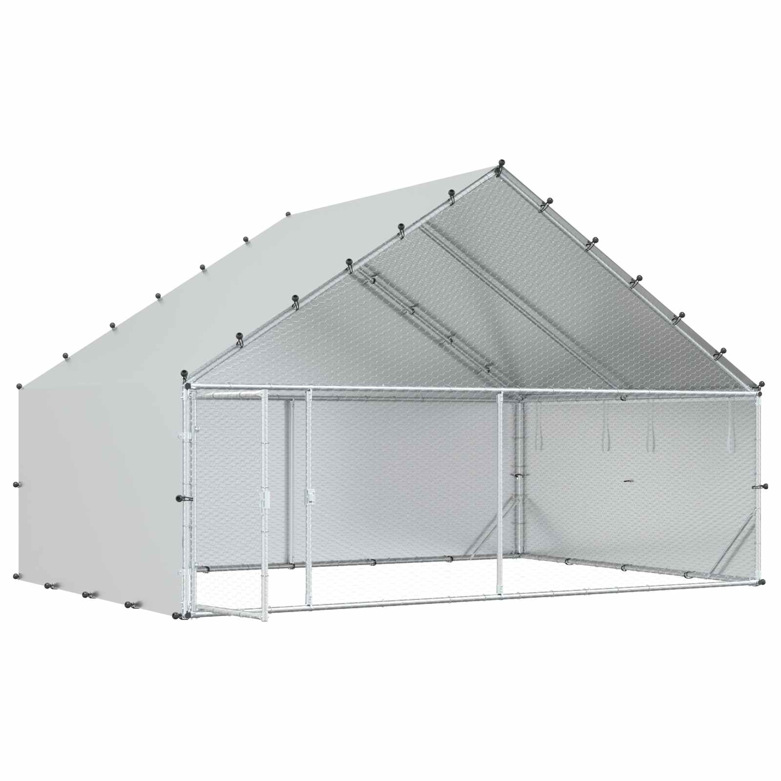 Κοτέτσι με Οροφή Ασημί 300 x 200 x 190 εκ. - Pakobazaar