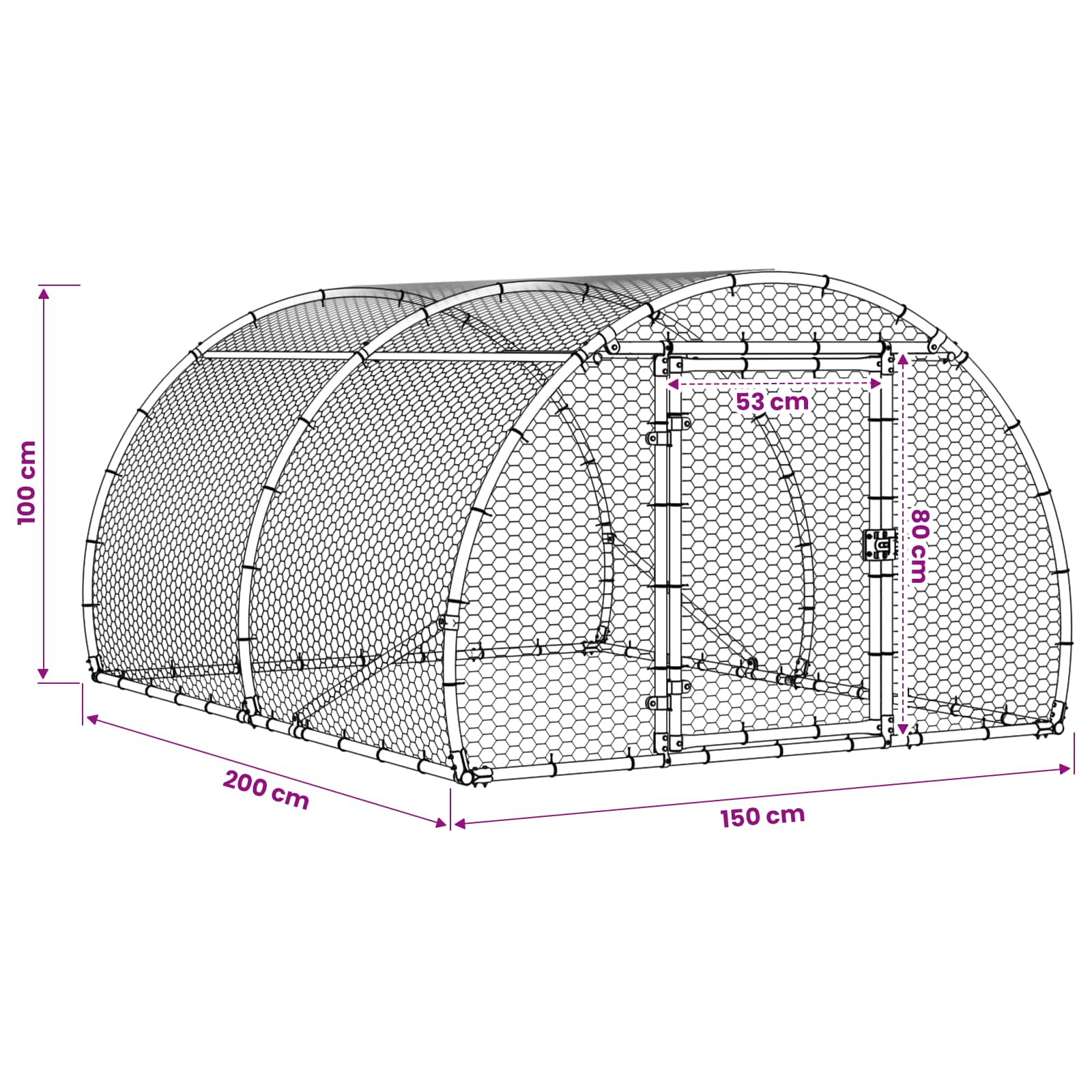 Κοτέτσι Ασημί 200 x 150 x 100 cm Γαλβανισμένος Χάλυβας