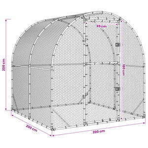 Κοτέτσι Ασημί 200 x 200 x 200 cm Γαλβανισμένος Χάλυβας