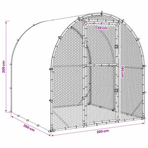 Κοτέτσι Ασημί 200 x 200 x 200 cm Γαλβανισμένος Χάλυβας