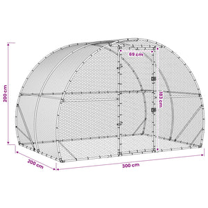 Κοτέτσι Ασημί 200 x 300 x 200 cm Γαλβανισμένος Χάλυβας - Pakobazaar