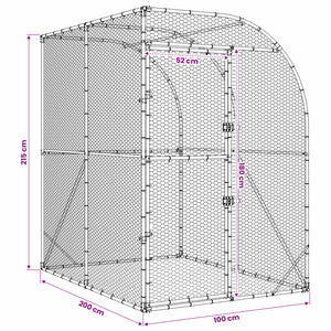 Κοτέτσι Ασημί 200 x 200 x 215 εκ Γαλβανισμένος Χάλυβας