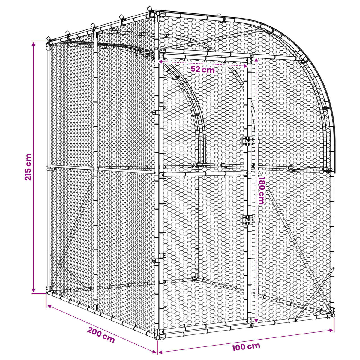 Κοτέτσι Ασημί 200 x 200 x 215 εκ Γαλβανισμένος Χάλυβας - Pakobazaar