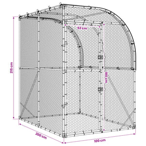 Κοτέτσι Ασημί 200 x 200 x 215 εκ Γαλβανισμένος Χάλυβας - Pakobazaar