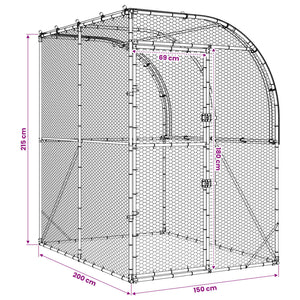 Κοτέτσι Ασημί 200 x 200 x 215 εκ Γαλβανισμένος Χάλυβας