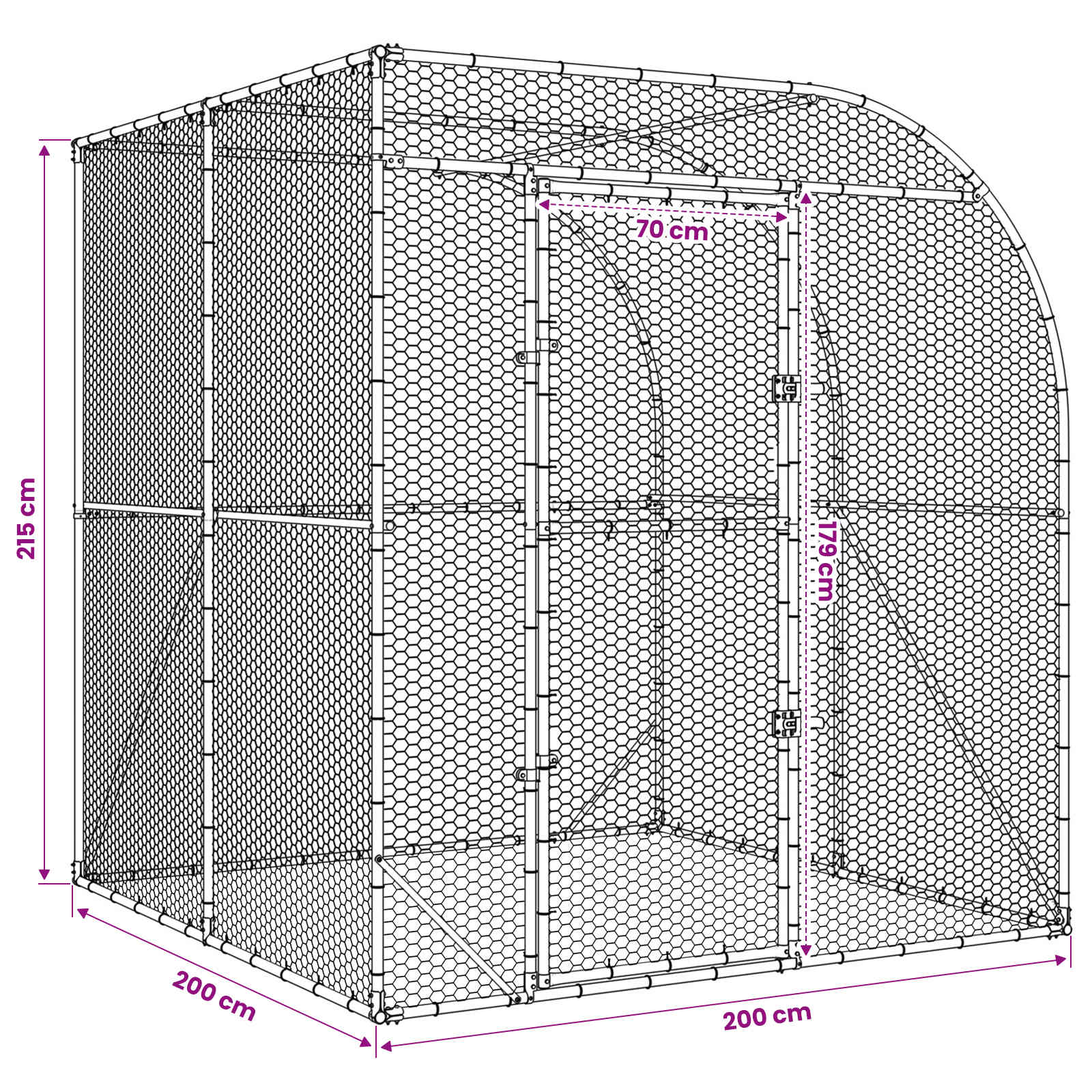 Κοτέτσι Ασημί 200 x 200 x 215 εκ Γαλβανισμένος Χάλυβας