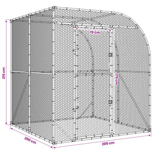 Κοτέτσι Ασημί 200 x 200 x 215 εκ Γαλβανισμένος Χάλυβας