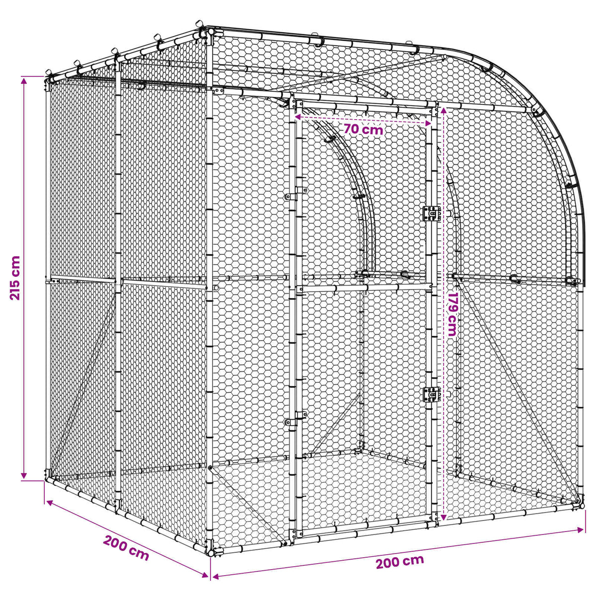 Κοτέτσι Ασημί 200 x 200 x 215 εκ Γαλβανισμένος Χάλυβας - Pakobazaar