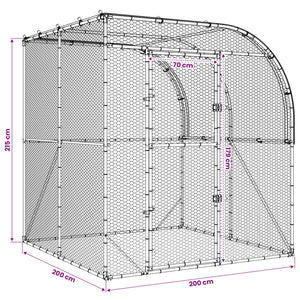 Κοτέτσι Ασημί 200 x 200 x 215 εκ Γαλβανισμένος Χάλυβας - Pakobazaar