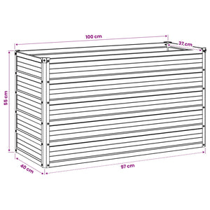 Υψωμένο Κρεβάτι Κήπου Μαύρο 100 x 40 x 55 cm - Pakobazaar
