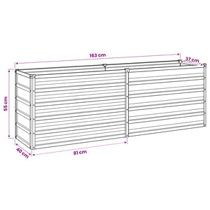 Υψωμένο Κρεβάτι Κήπου Ανθρακί 160 x 40 x 55 εκ. - Pakobazaar